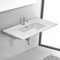 Rectangular White Ceramic Wall Mount or Drop In Bathroom Sink